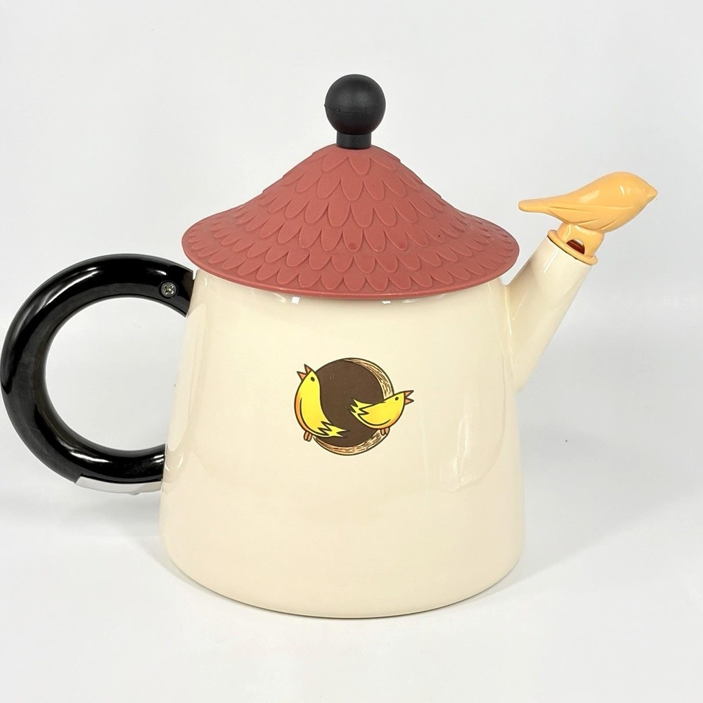 Vintage Via Bird House Tea Kettle Design: Ancona 2 Enamel Whistling Teapot - Picture 4 of 14